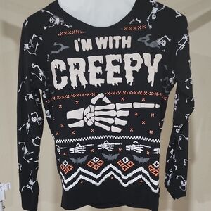 Black Halloween Skeleton Sweater